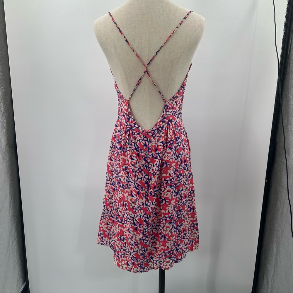 Yumi Kim Silk Dress- tulip hem with pockets, pink, blue and white floral print - Picture 10 of 16